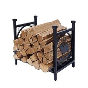 ELK Firewood Log Rack, Iron Wood Lumber Storage Holder Fireplace, Heavy Duty ...